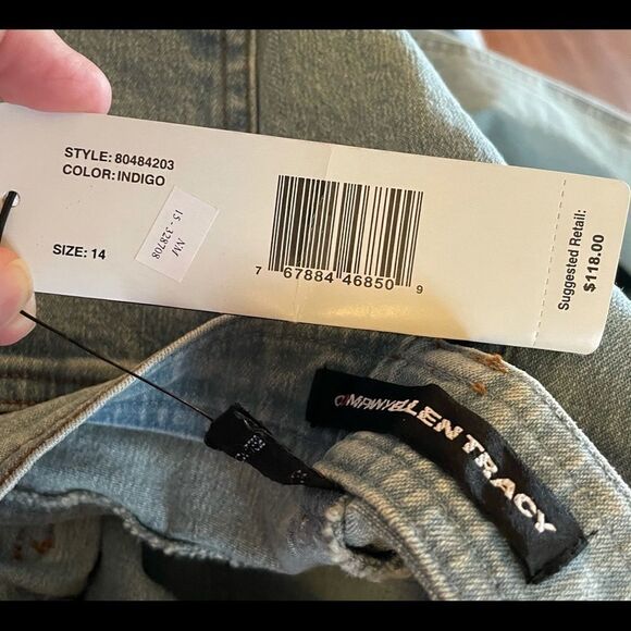 NWT Ellen Tracy Jeans Indigo Style80484203  Size 14 Wide Leg Casual Full - Picture 13 of 13